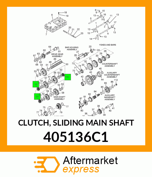 CLUTCH, SLIDING MAIN SHAFT 405136C1