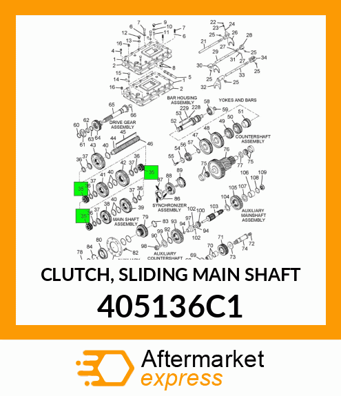 CLUTCH, SLIDING MAIN SHAFT 405136C1