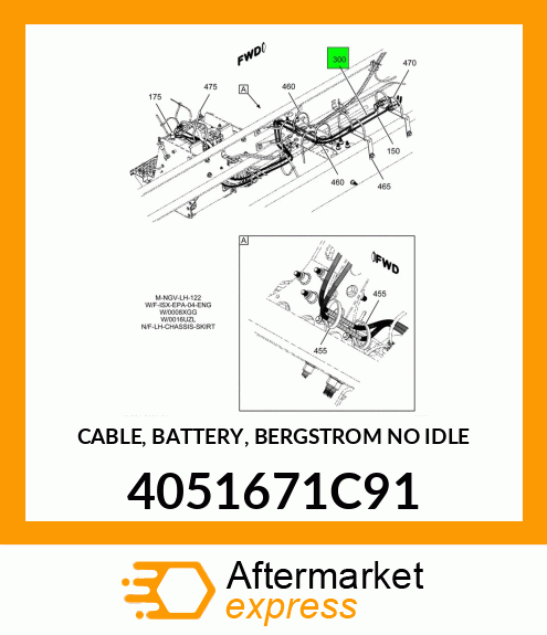 CABLE, BATTERY, BERGSTROM NO IDLE 4051671C91