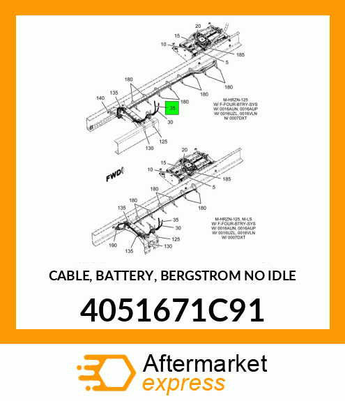 CABLE, BATTERY, BERGSTROM NO IDLE 4051671C91