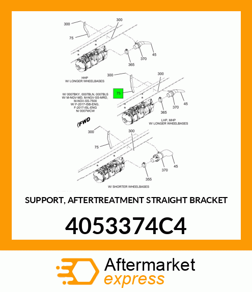 SUPPORT, AFTERTREATMENT STRAIGHT BRACKET 4053374C4