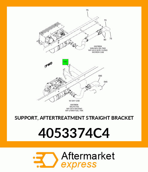 SUPPORT, AFTERTREATMENT STRAIGHT BRACKET 4053374C4