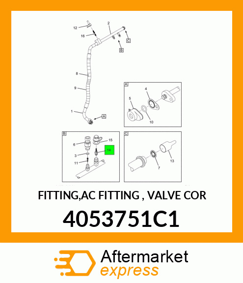 FITTING,AC FITTING , VALVE COR 4053751C1