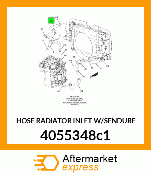 HOSE RADIATOR INLET W/SENDURE 4055348c1