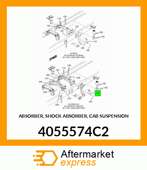 ABSORBER, SHOCK ABSORBER, CAB SUSPENSION 4055574C2