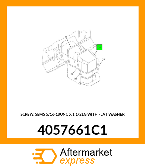 SCREW, SEMS 5/16-18UNC X 1 1/2LG WITH FLAT WASHER 4057661C1