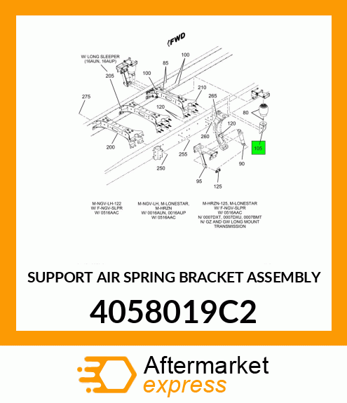 SUPPORT AIR SPRING BRACKET ASSEMBLY 4058019C2