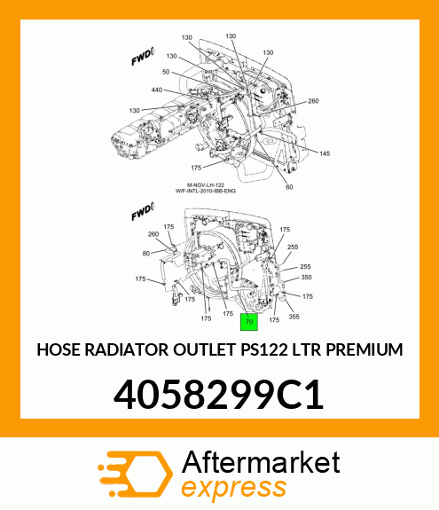 HOSE RADIATOR OUTLET PS122 LTR PREMIUM 4058299C1