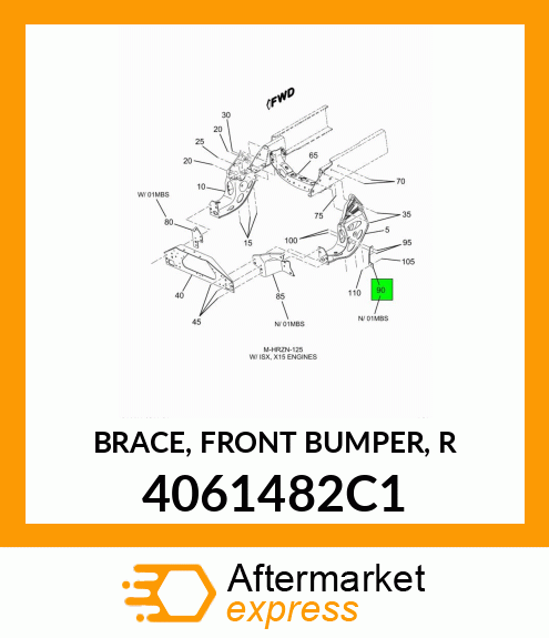 BRACE, FRONT BUMPER, R 4061482C1