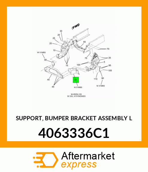 SUPPORT, BUMPER BRACKET ASSEMBLY L 4063336C1