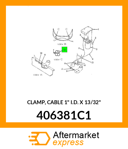CLAMP, CABLE 1" I.D. X 13/32" 406381C1