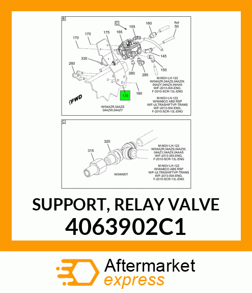 SUPPORT, RELAY VALVE 4063902C1