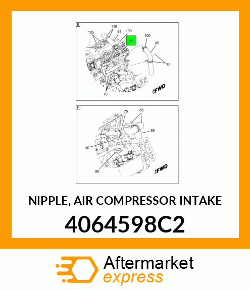 NIPPLE, AIR COMPRESSOR INTAKE 4064598C2