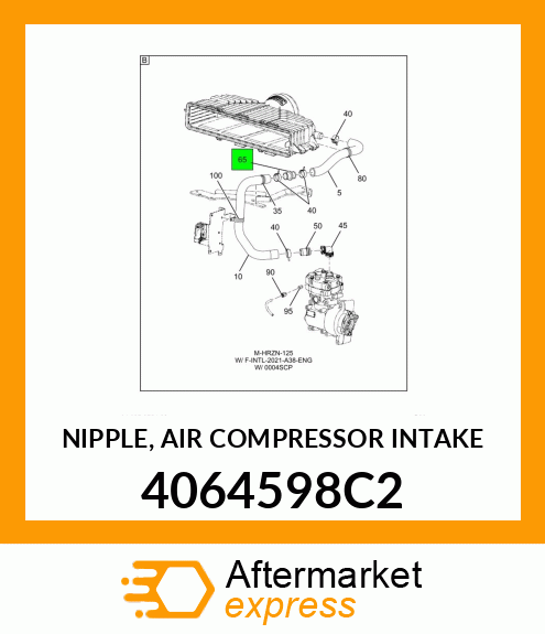 NIPPLE, AIR COMPRESSOR INTAKE 4064598C2