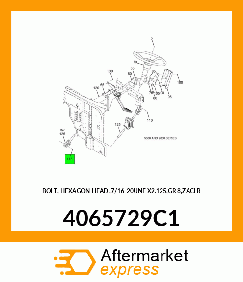 BOLT, HEXAGON HEAD ,7/16-20UNF X2.125,GR 8,ZACLR 4065729C1