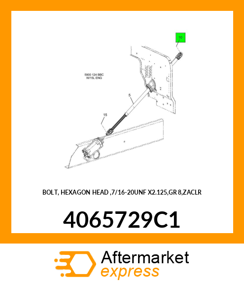 BOLT, HEXAGON HEAD ,7/16-20UNF X2.125,GR 8,ZACLR 4065729C1