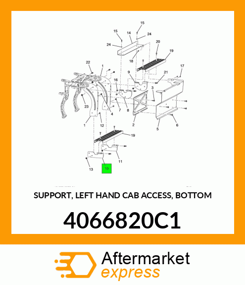 SUPPORT, LEFT HAND CAB ACCESS, BOTTOM 4066820C1