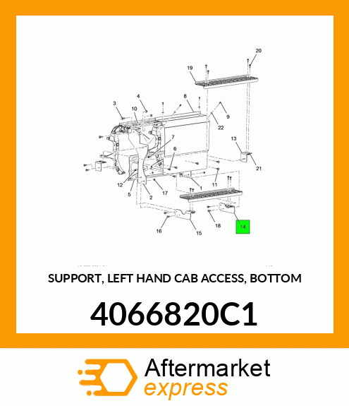 SUPPORT, LEFT HAND CAB ACCESS, BOTTOM 4066820C1