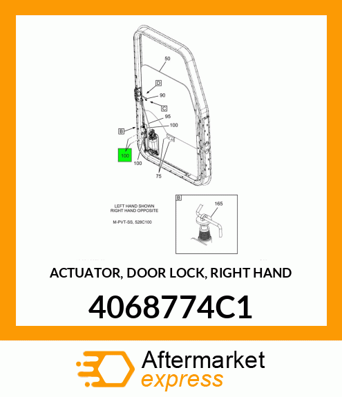 ACTUATOR, DOOR LOCK, RIGHT HAND 4068774C1