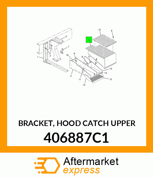 BRACKET, HOOD CATCH UPPER 406887C1