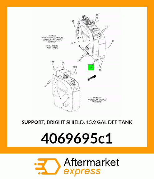 SUPPORT, BRIGHT SHIELD, 15.9 GAL DEF TANK 4069695c1