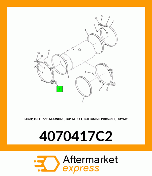 STRAP, FUEL TANK MOUNTING, TOP, MIDDLE, BOTTOM STEP BRACKET, DUMMY 4070417C2