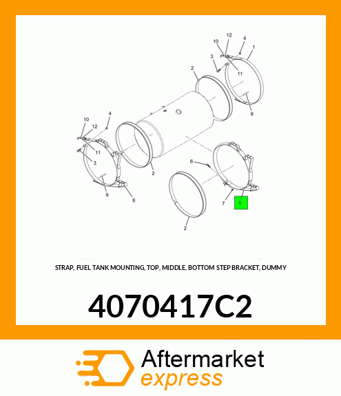 STRAP, FUEL TANK MOUNTING, TOP, MIDDLE, BOTTOM STEP BRACKET, DUMMY 4070417C2