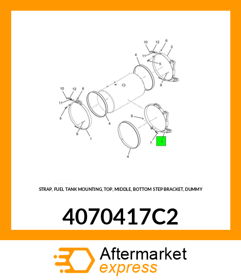 STRAP, FUEL TANK MOUNTING, TOP, MIDDLE, BOTTOM STEP BRACKET, DUMMY 4070417C2