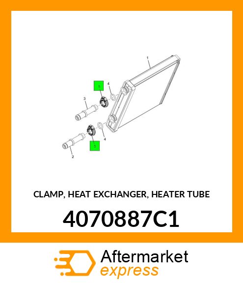 CLAMP, HEAT EXCHANGER, HEATER TUBE 4070887C1