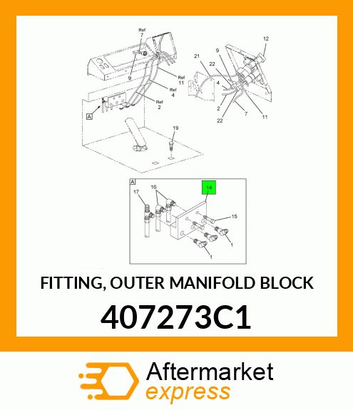 FITTING, OUTER MANIFOLD BLOCK 407273C1