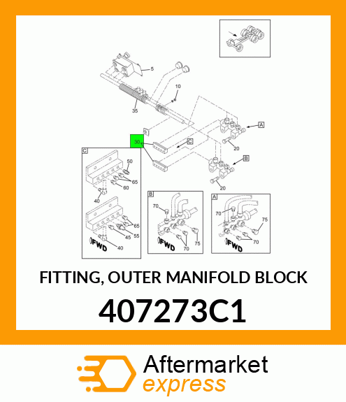 FITTING, OUTER MANIFOLD BLOCK 407273C1