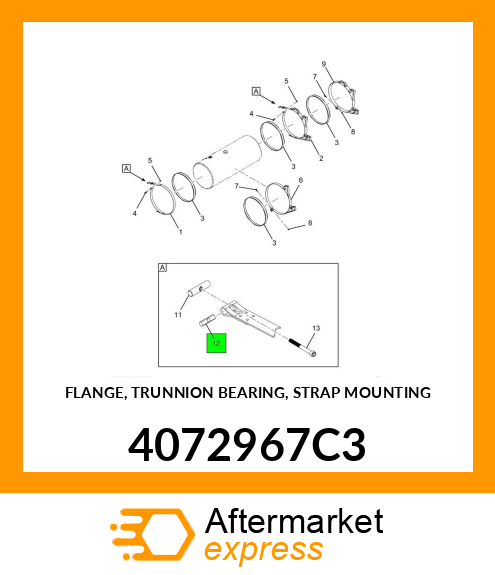 FLANGE, TRUNNION BEARING, STRAP MOUNTING 4072967C3