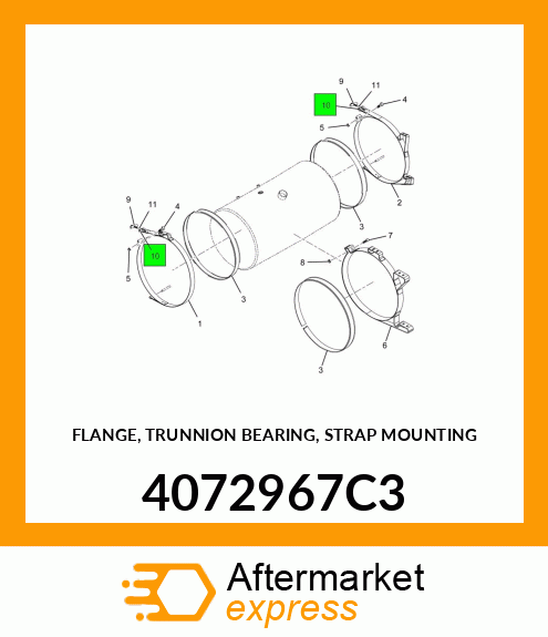 FLANGE, TRUNNION BEARING, STRAP MOUNTING 4072967C3