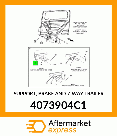 SUPPORT, BRAKE AND 7-WAY TRAILER 4073904C1