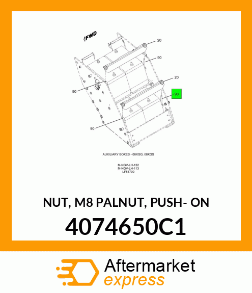 NUT, M8 PALNUT, PUSH- ON 4074650C1