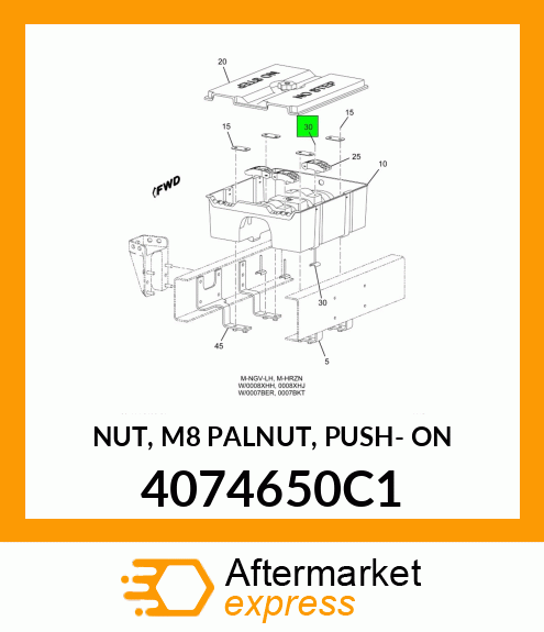 NUT, M8 PALNUT, PUSH- ON 4074650C1