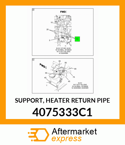 SUPPORT, HEATER RETURN PIPE 4075333C1