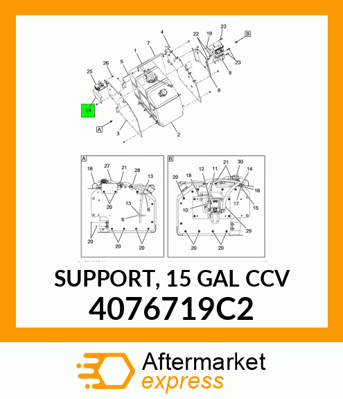 SUPPORT, 15 GAL CCV 4076719C2