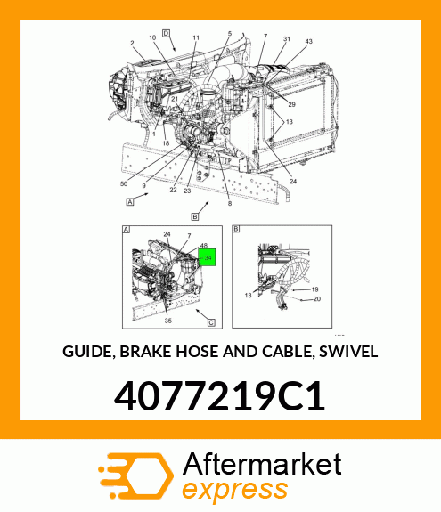 GUIDE, BRAKE HOSE AND CABLE, SWIVEL 4077219C1