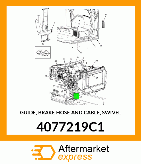 GUIDE, BRAKE HOSE AND CABLE, SWIVEL 4077219C1