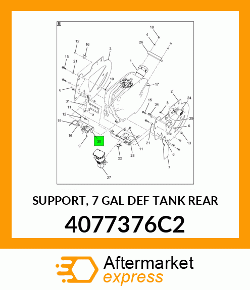 SUPPORT, 7 GAL DEF TANK REAR 4077376C2