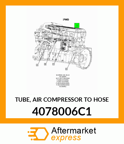 TUBE, AIR COMPRESSOR TO HOSE 4078006C1