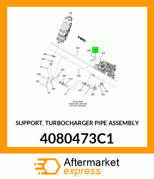 SUPPORT, TURBOCHARGER PIPE ASSEMBLY 4080473C1