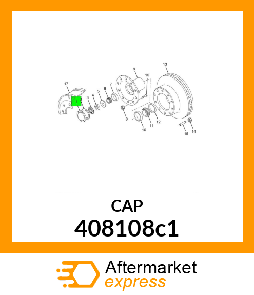 CAP, HUB FRONT AXLE STEEL 408108c1