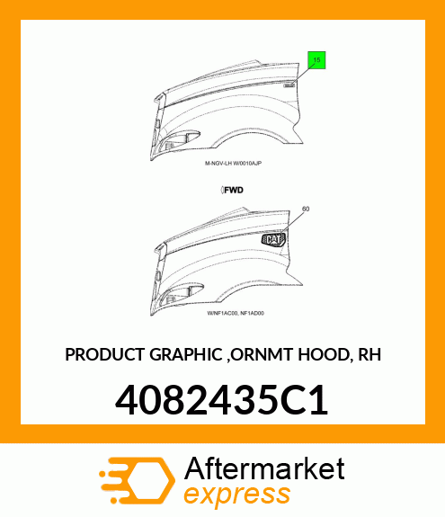 PRODUCT GRAPHIC ,ORNMT HOOD, RH 4082435C1