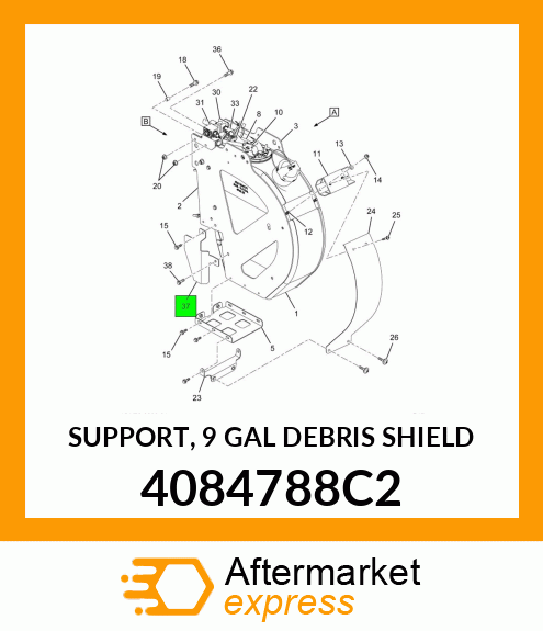 SUPPORT, 9 GAL DEBRIS SHIELD 4084788C2