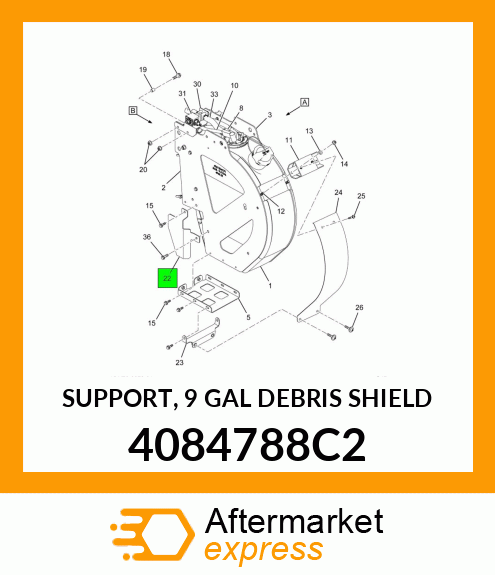 SUPPORT, 9 GAL DEBRIS SHIELD 4084788C2