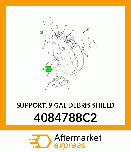 SUPPORT, 9 GAL DEBRIS SHIELD 4084788C2