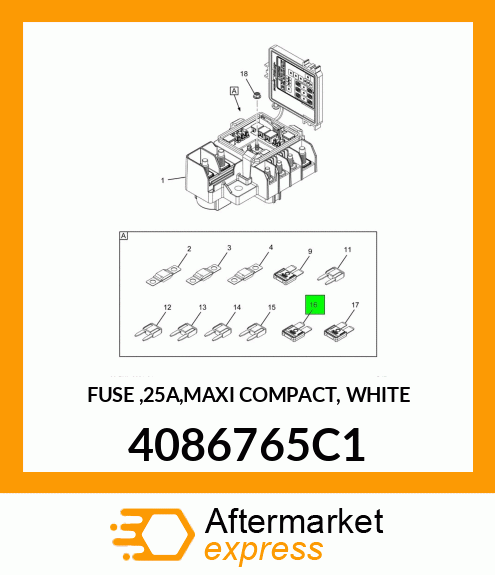 FUSE ,25A,MAXI COMPACT, WHITE 4086765C1