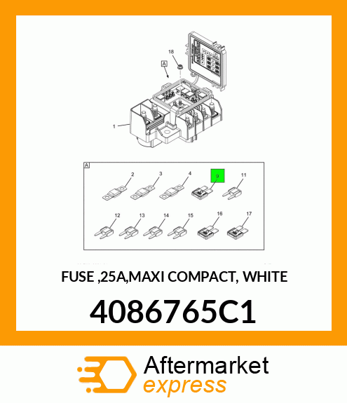 FUSE ,25A,MAXI COMPACT, WHITE 4086765C1